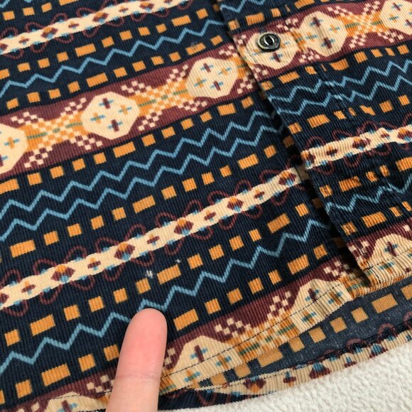Roark Shirt Men's M Multicolor Aztec Flannel 100% Cotton Pocket Logo Button Down - Picture 13 of 16